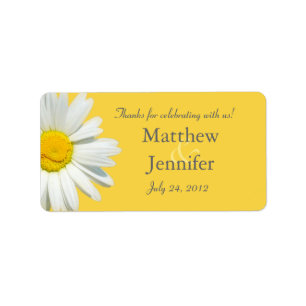 Yellow & White Daisy Wedding Favour Label / Sticke