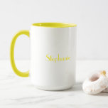 Yellow White Elegant Custom Name Mothers Day Gift  Mug<br><div class="desc">Designed with text template for monogram name and elegant two tone background in yellow and white,  this makes a beautiful personalized favour or gift for special occasions like mother's day,  weddings,  bridal shower,  birthdays,  anniversary,  holidays etc. You may change the background colour as you wish.</div>