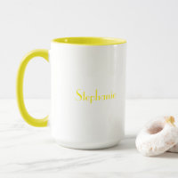 Yellow White Elegant Custom Name Mothers Day Gift 