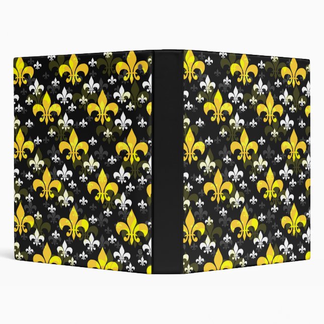 Yellow White Fleur De Lis  Binder (Background)