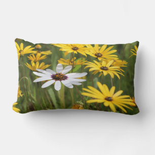Yellow White flowers Sunny and Positive Pillow