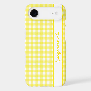 Yellow White Gingham Check Custom Case-Mate