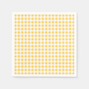 Yellow White Gingham Pattern, Your Monogram Napkin