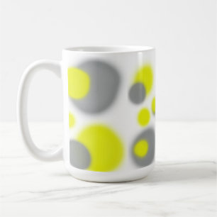 Yellow White Grey Abstract Art Coffee Mug