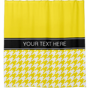 Yellow White Houndstooth CB Black Name Monogram