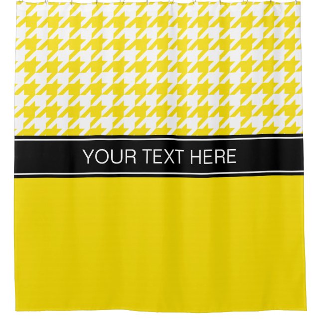 Yellow White Houndstooth CB Black Name Monogram (Front)