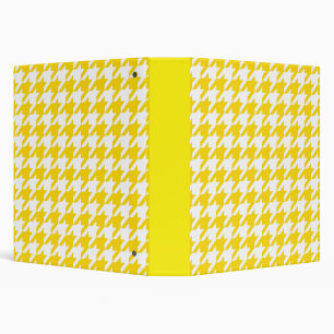 Yellow White Houndstooth Check Binder