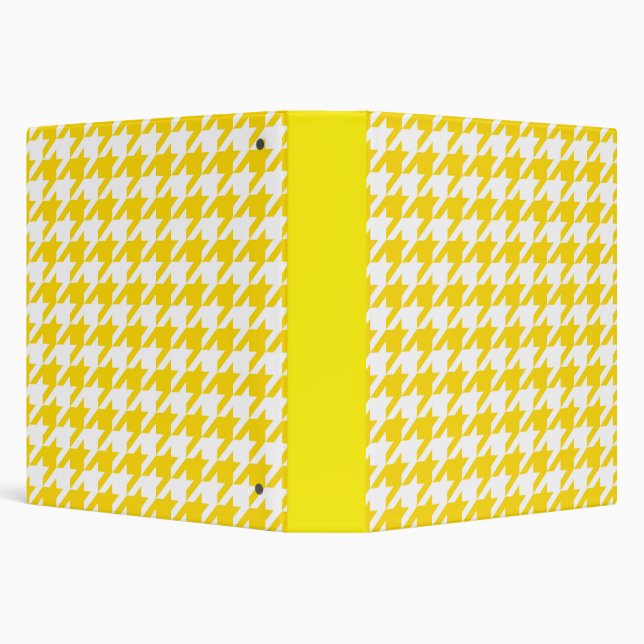 Yellow White Houndstooth Check Binder (Background)