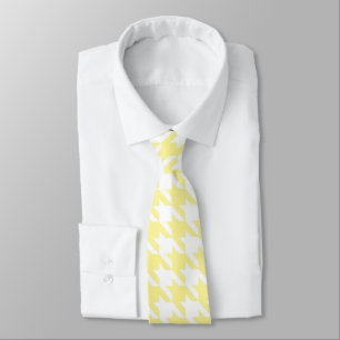 Yellow & White Houndstooth Necktie