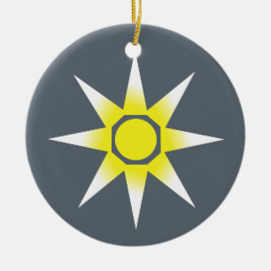 Yellow White Magic Sun Product Ceramic Ornament