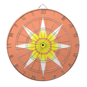 Yellow White Magic Sun Product Dartboard