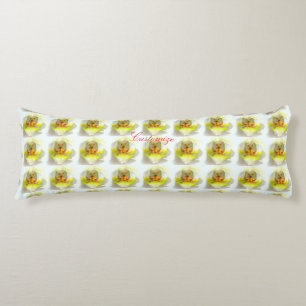 yellow white orchids floral pattern body pillow