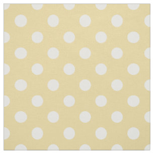 Yellow white polka dots pattern fabric
