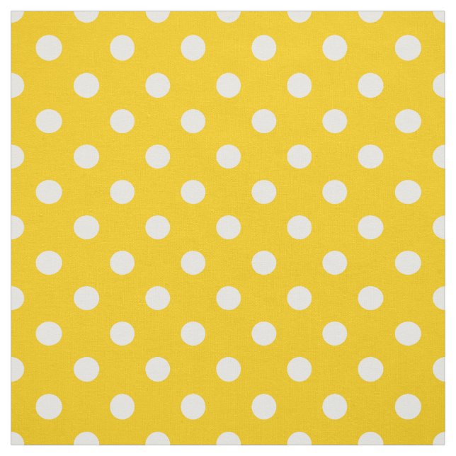 Yellow White Polka Dots Textile Fabric (Swatch)
