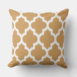 Yellow & White Quatrefoil Pattern Reversible Throw Pillow