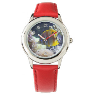 yellow & white Saltwater Copperband Butterflyfish Watch