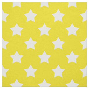 Yellow White Stars Pattern Decorative Textile Fabric