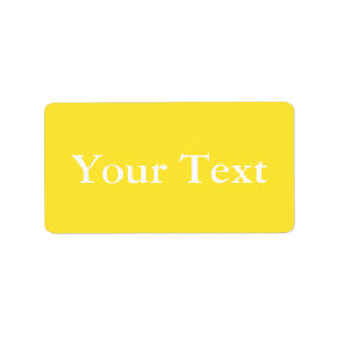 Yellow & White Stickers or Labels w/ Custom Text