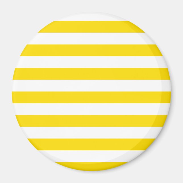 Yellow White Striped Trend Colours Template Magnet (Front)