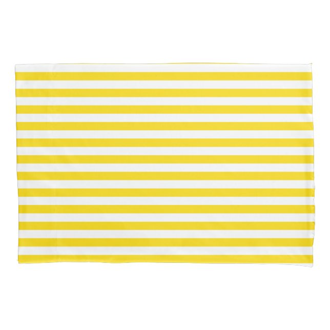 Yellow White Striped Trend Colours Template Pillowcase (Front)