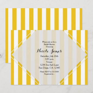Yellow & White Stripes Modern Striped Invitations