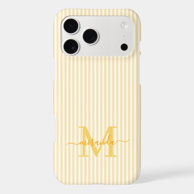 Yellow & White Stripes Monogram Initial (Back)