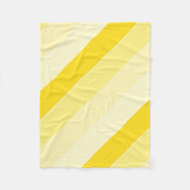 Yellow White Stripes Stylish Template Decorative Fleece Blanket (Front)