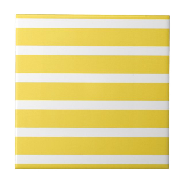 Yellow White Stripes Tile (Front)