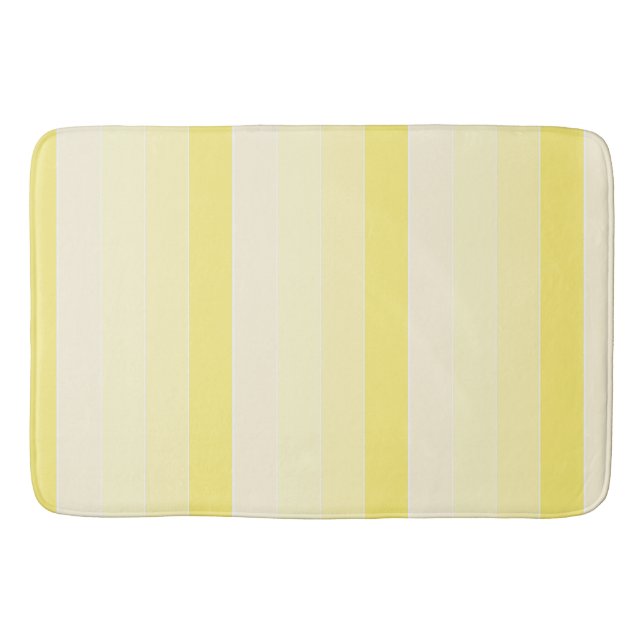 Yellow White Stripes Trend Colours Template Decor Bath Mat (Front)