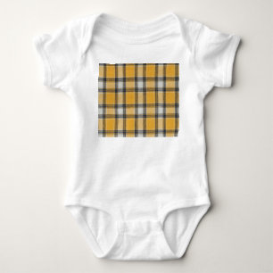 Yellow White Tartan Texture Background Baby Bodysuit