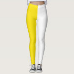 Yellow White Two Tone Split Half Design Leggings<br><div class="desc">Yellow and White Two Tone colour split half sides design leggings</div>