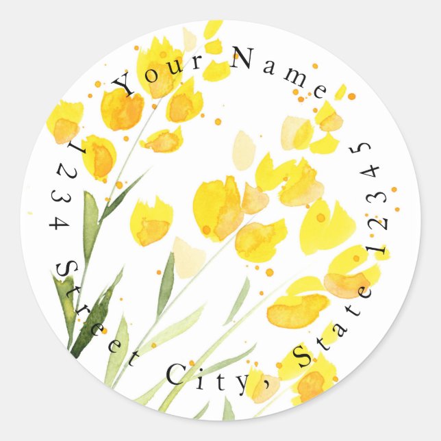 Yellow Wild Flowers Labels (Front)