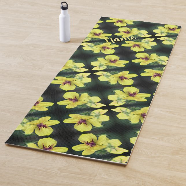 Yellow Wildflower Abstract Personalized  Yoga Mat (In Situ)