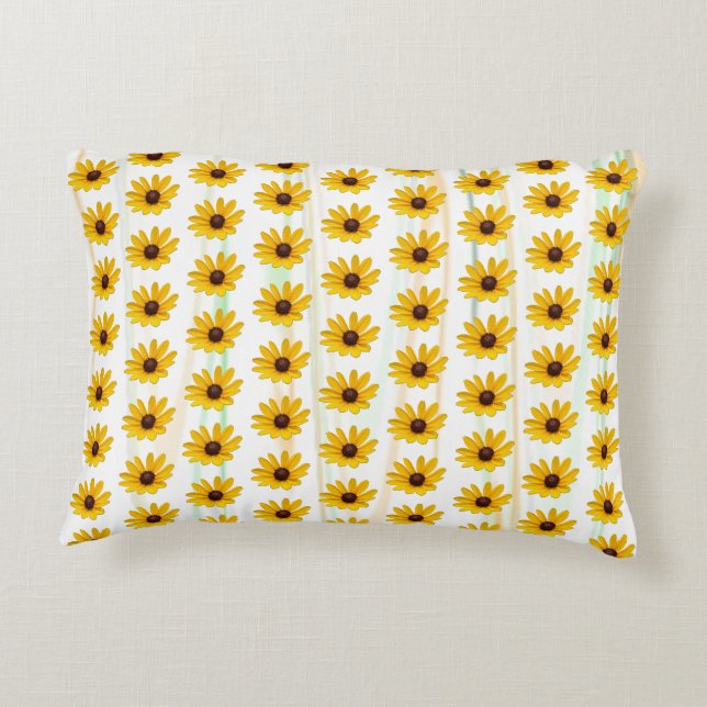 Yellow Wildflower Accent Pillow (Back)