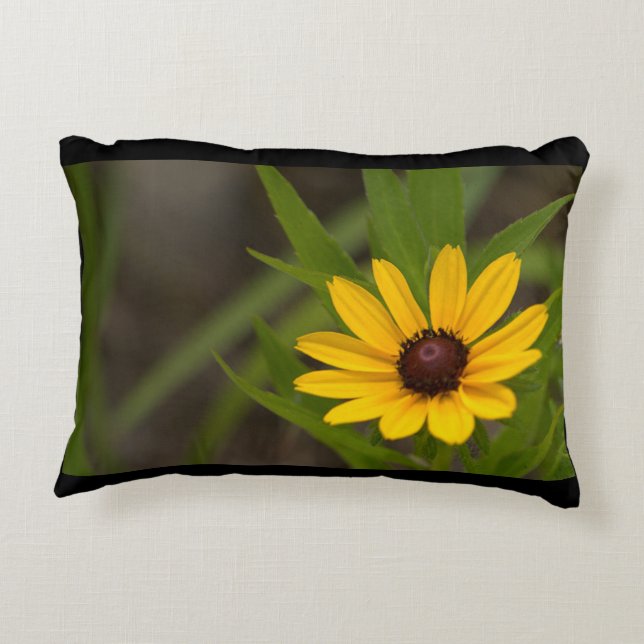 Yellow Wildflower Accent Pillow (Back)