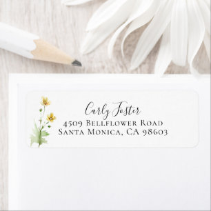 Yellow Wildflower Botanical Return Address