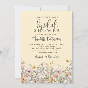 Yellow Wildflower Bridal Shower Invitation