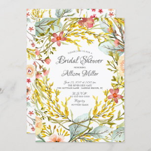 Yellow Wildflower Bridal Shower Invitation