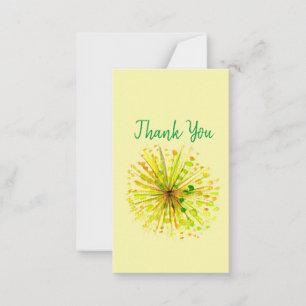 Yellow wildflower dandelion watercolor flower card