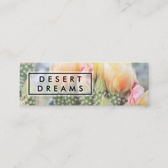 Yellow Wildflower Desert Garden Photo Travel Mini Business Card (Front)