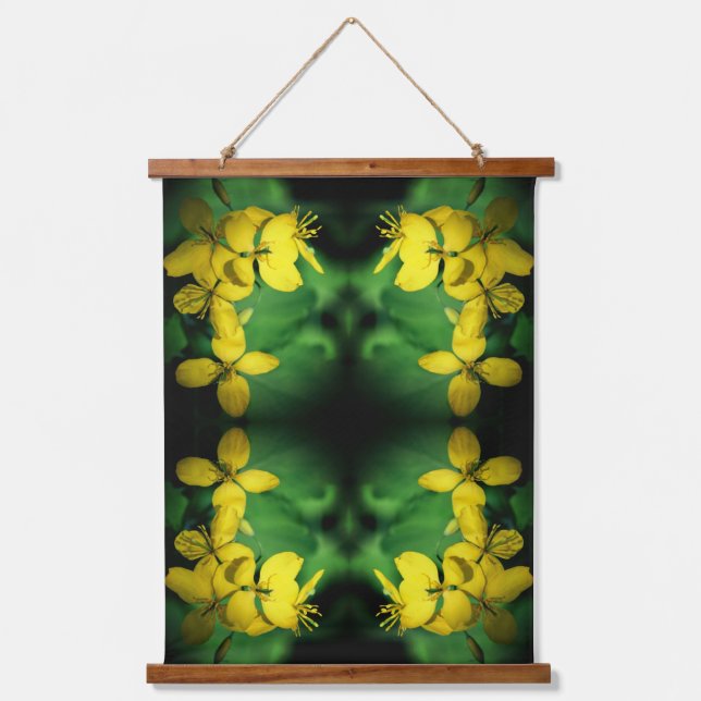 Yellow Wildflower Geranium Abstract Hanging Tapestry (Front)