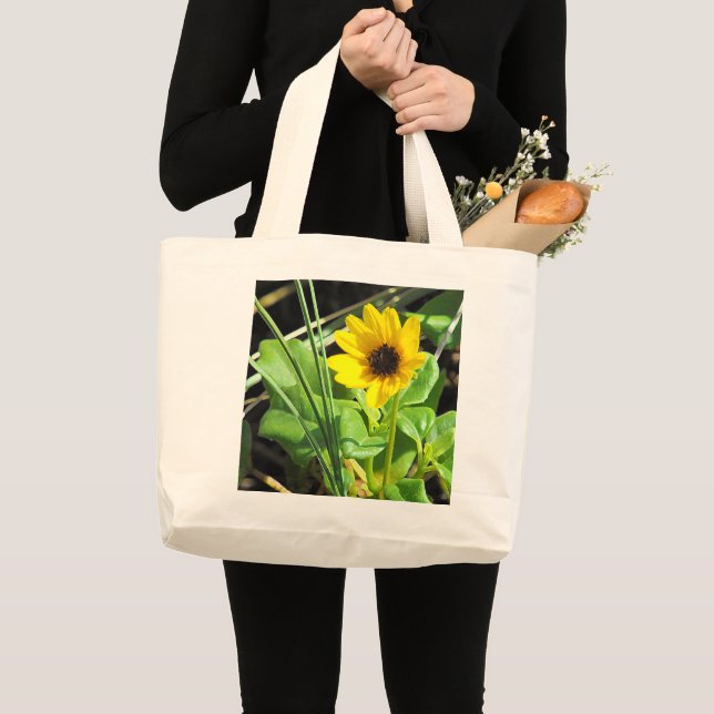 Yellow Wildflower Large Tote Bag (Front (Product))