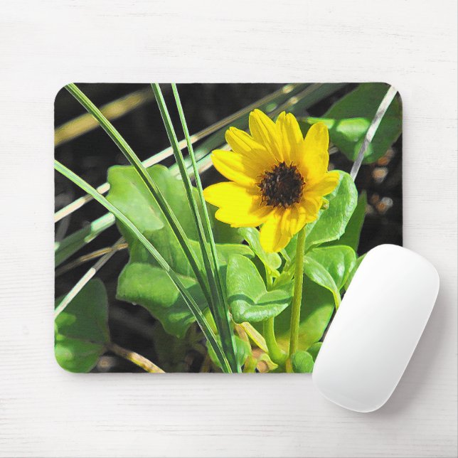 Yellow Wildflower Mouse Pad (With Mouse)