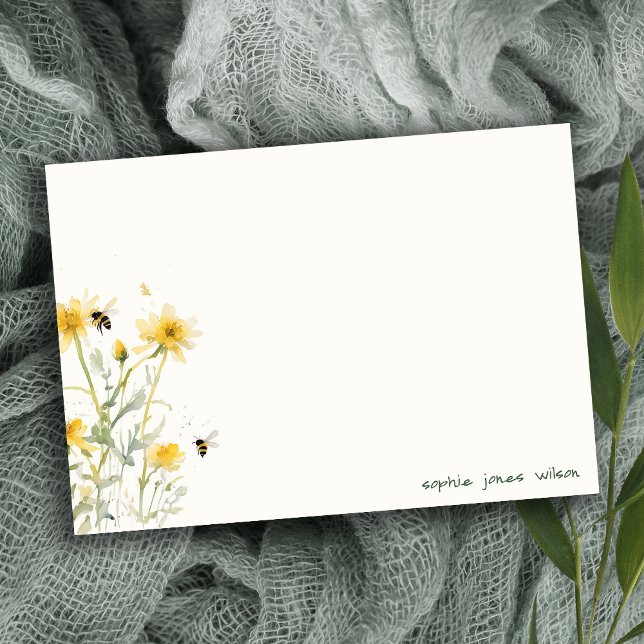 Yellow Wildflower Mum To Bee Neutral Watercolor Card (Creator Uploaded)