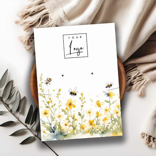 Yellow Wildflower Necklace Earring Logo Display Business Card (Creator Uploaded)