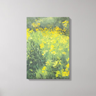 Yellow Wildflower Original Oil Painting Canvas Print