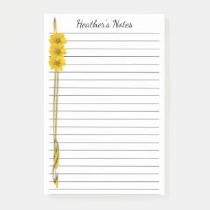 Yellow Wildflower Photographs and Scroll Border Post-it Notes