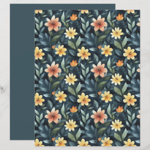 Yellow Wildflower Scrapbook Paper