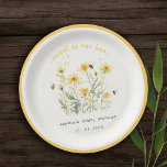 Yellow Wildflower Sweet As Bee Neutral Baby Shower Paper Plate<br><div class="desc">If you need any other matching product or customization,  kindly message via Zazzle.</div>