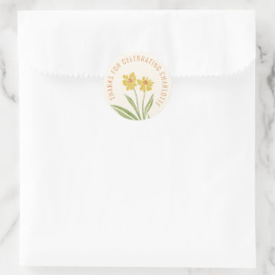 Yellow Wildflower Thank You for Celebrating Classic Round Sticker